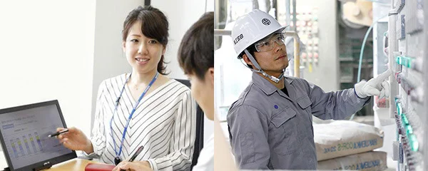 白石グループの異なる部署で働く多様な従業員が、持続可能な社会の実現に向けて取り組む様子